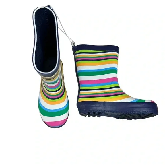 NWT Sun Squad Striped Rain Boots Size Large 9/10 - Picture 3 of 9